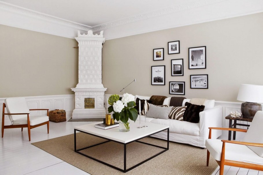 Серая спальня в скандинавском стиле