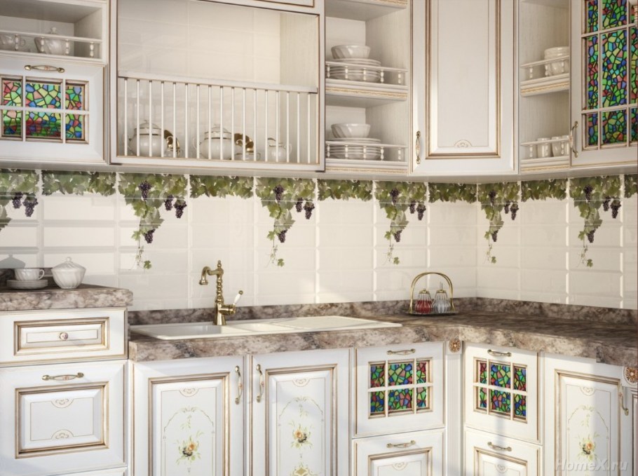 Кухонный фартук в стиле Кантри