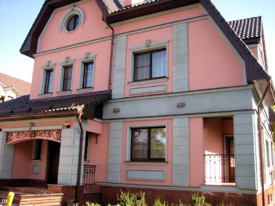 Розовая краска для фасада