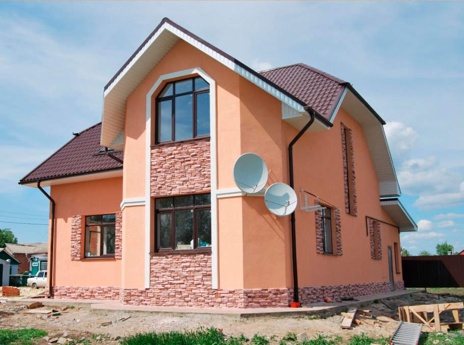 Отделка фасада штукатуркой