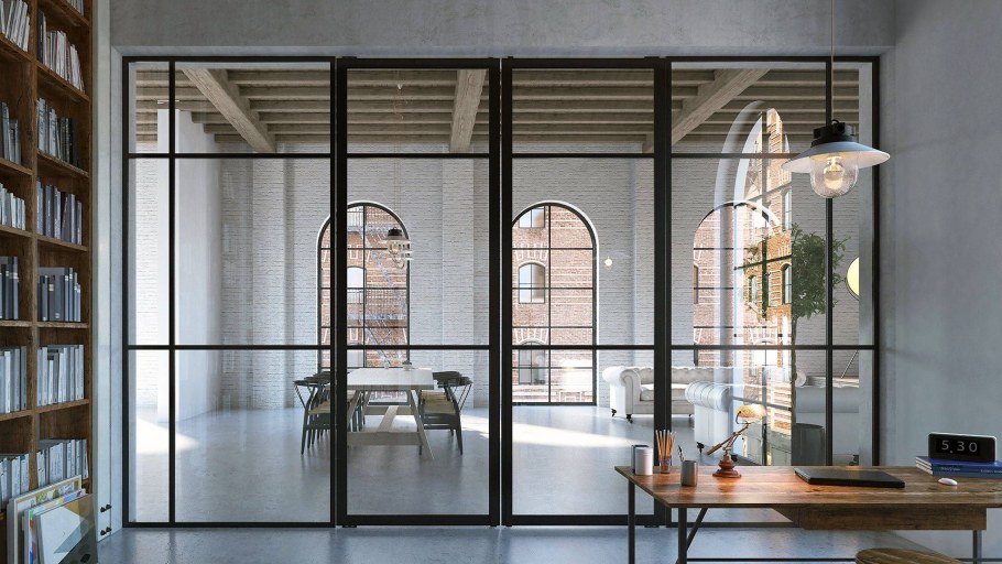 Лофт перегородка раздвижная