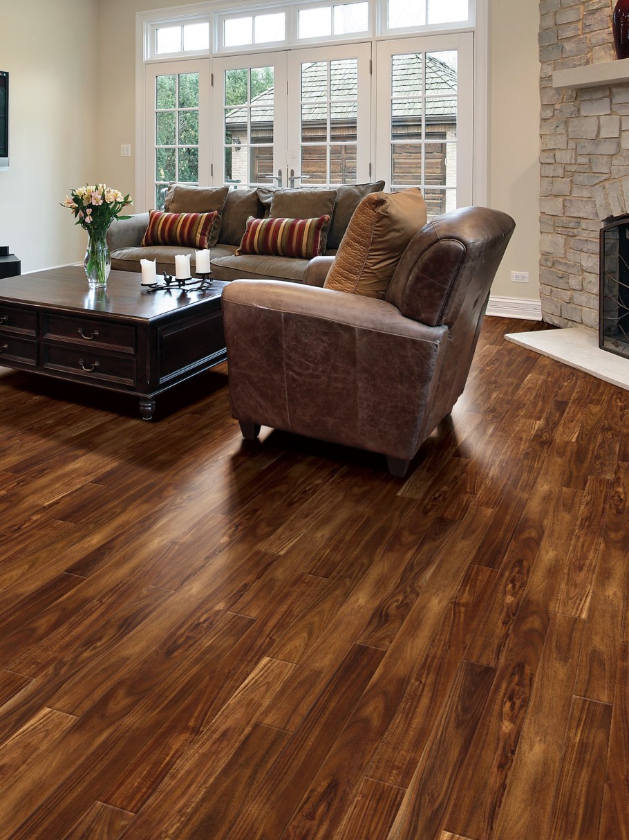 Коричневый паркет в интерьере