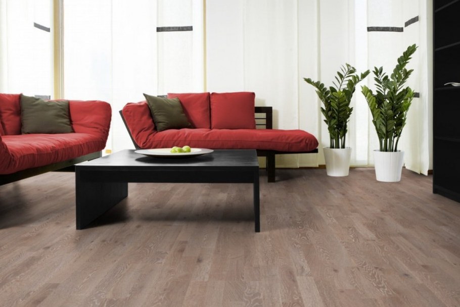 Интерьер с темной мебелью и светлыми стенами