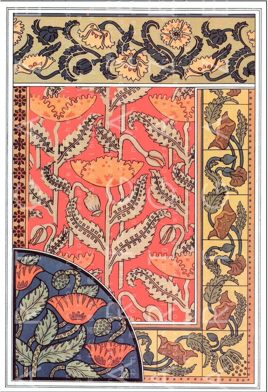 Растительный орнамент арт нуво Модерн