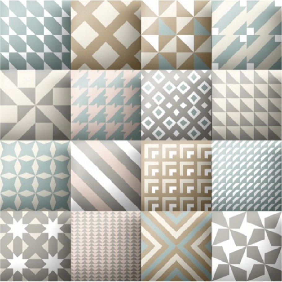 Санузел с плиткой пэчворк