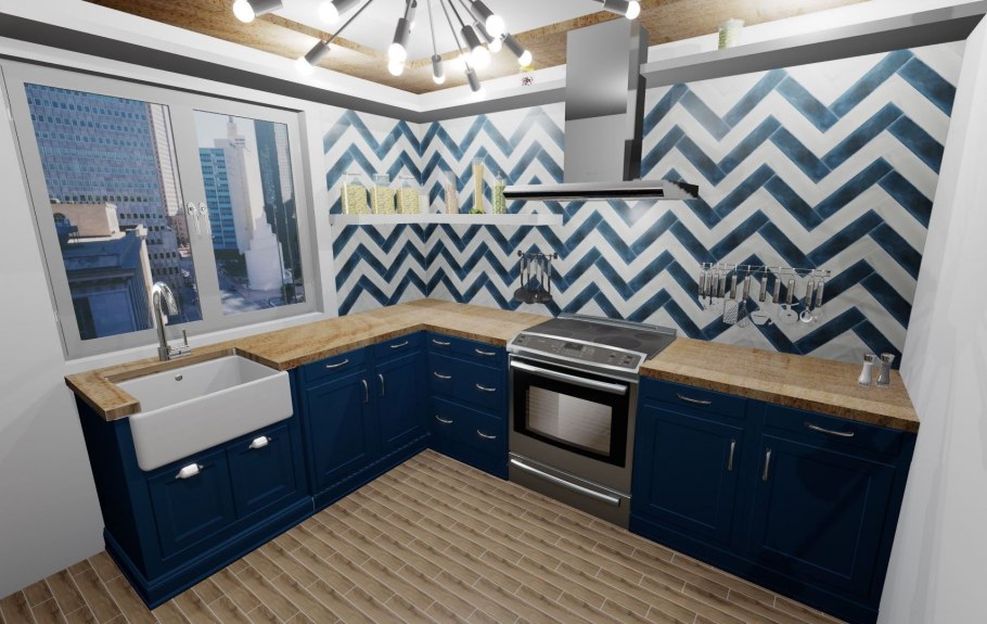 Яркая плитка на фартук для кухни