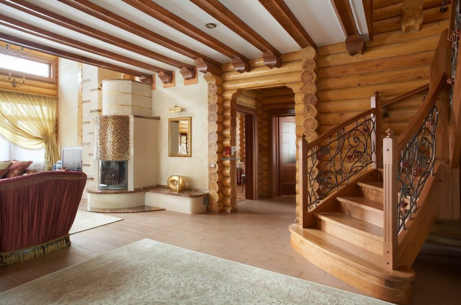 Интерьер сруба 6 на 6