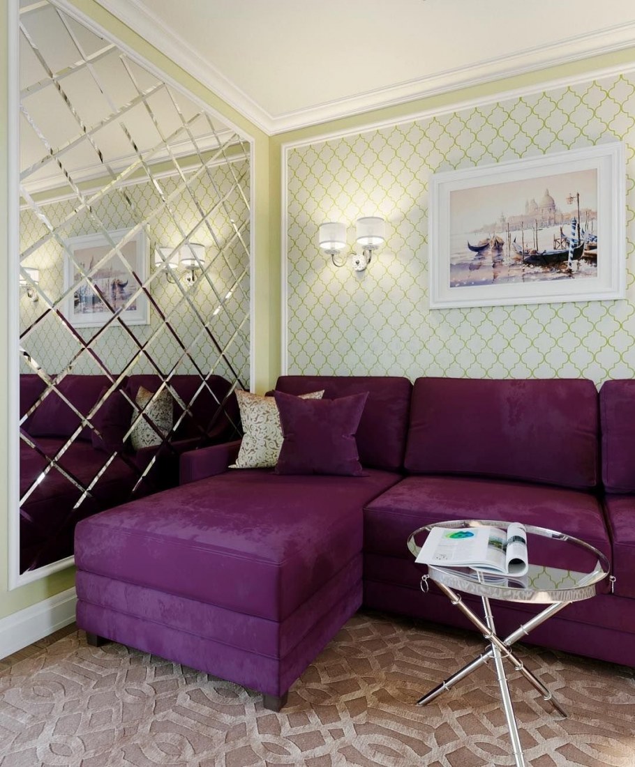 Гостиная с зеркальными панно