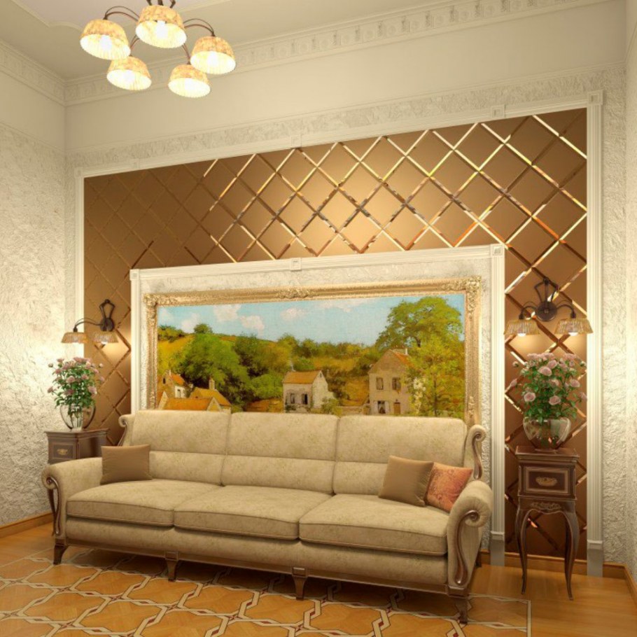 Бра в интерьере гостиной