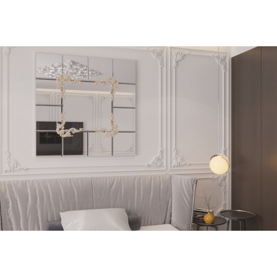 Гостиная с зеркальными панелями