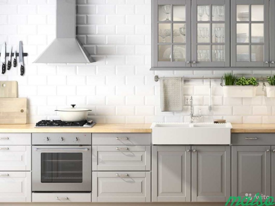 Кухня икеа Будбин серая