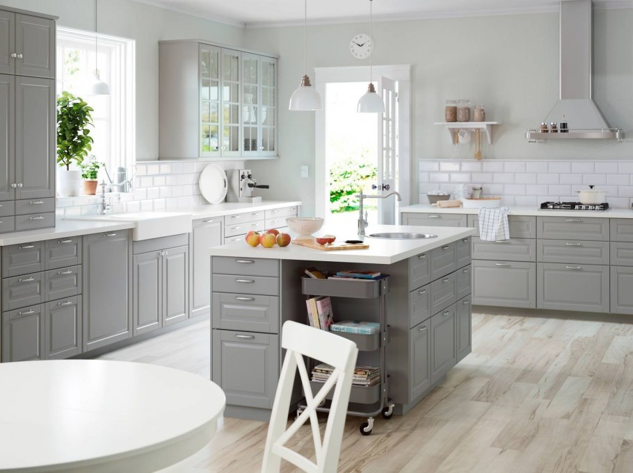 Кухни икеа Будбин белая угловая