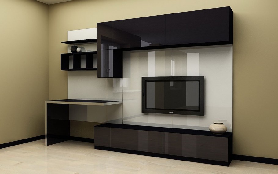 Горка в гостиную с компьютерным столом