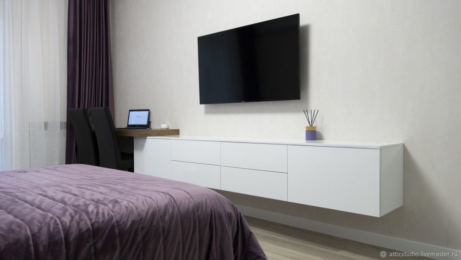 Тумба под телевизор с компьютерным столом