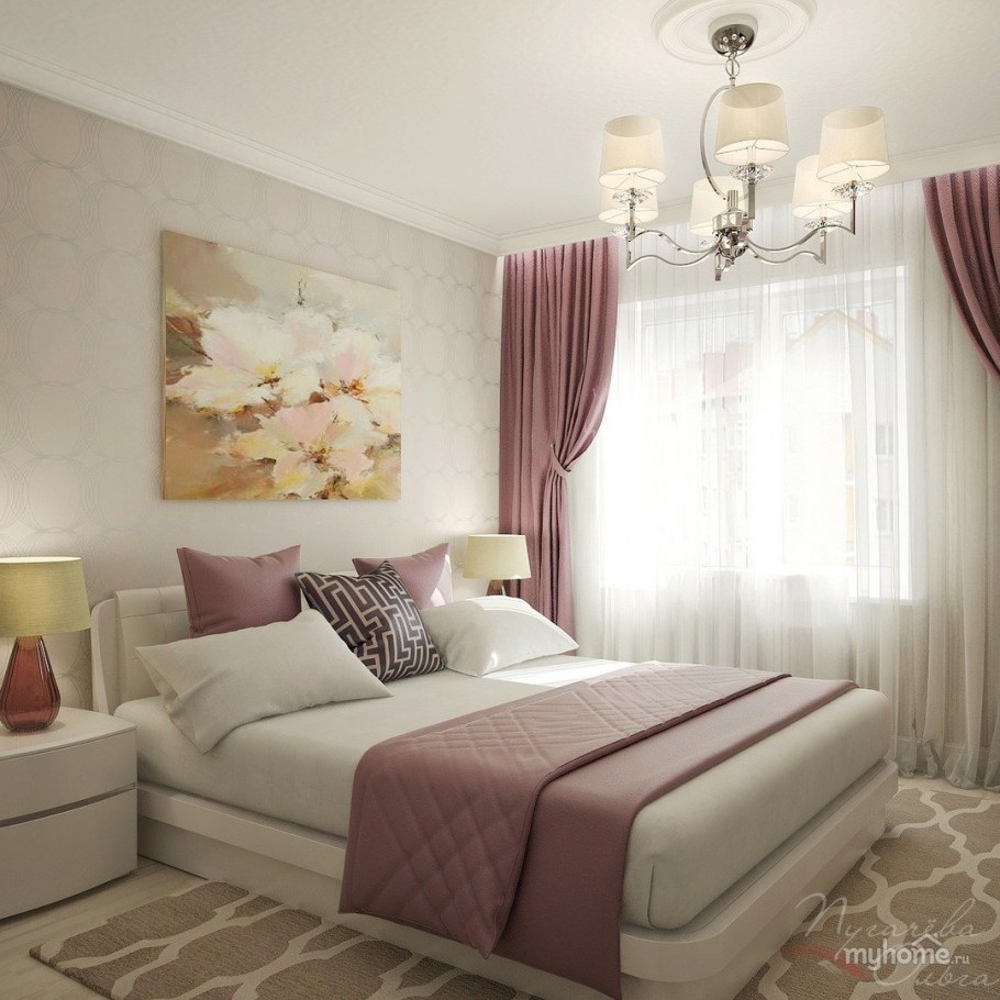 Спальня в пастельных тонах