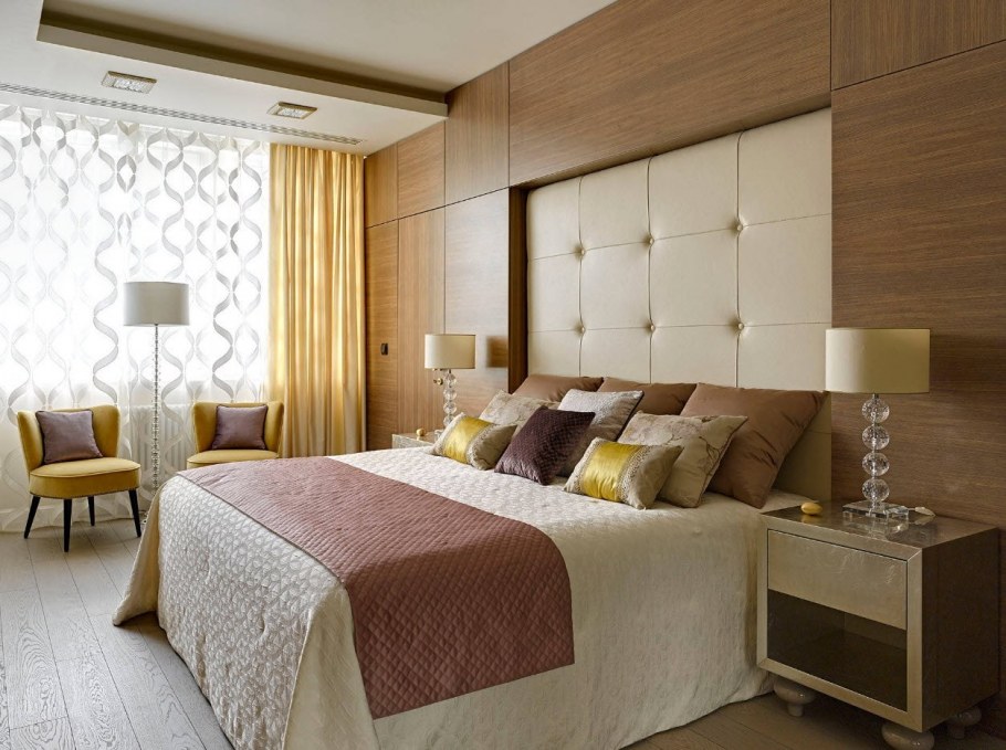 Терракотовый цвет в спальне