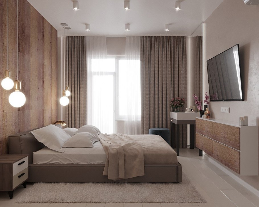 Спальня в светлых тонах