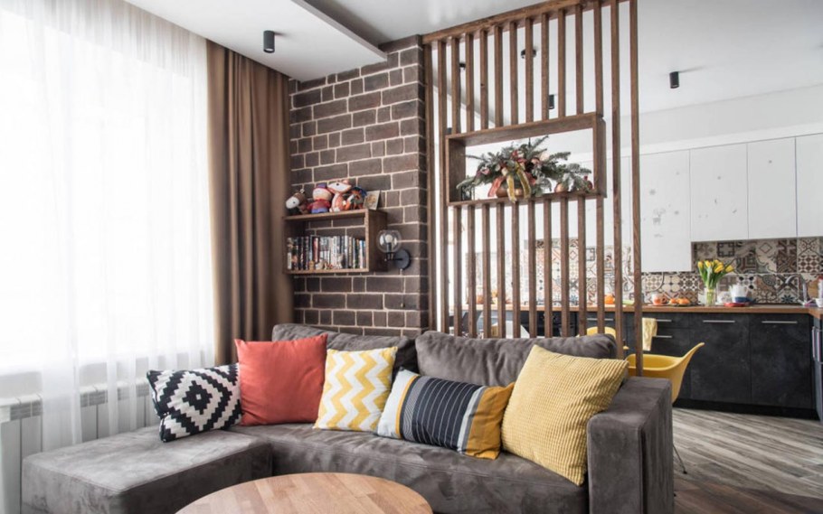 Рейки в интерьере кухни