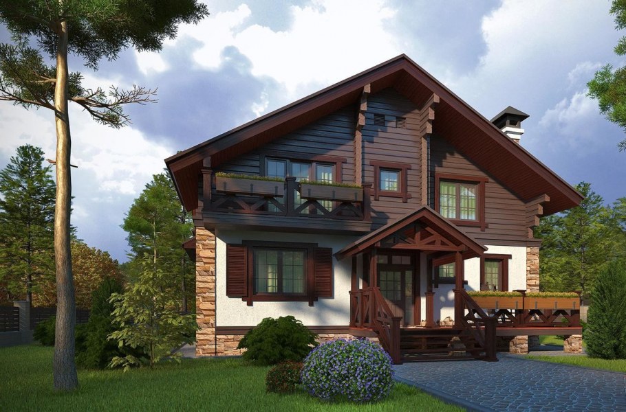 Шале из клееного бруса Алпин проект