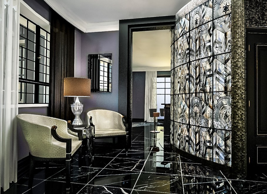 Витраж ар деко современный пентхаус