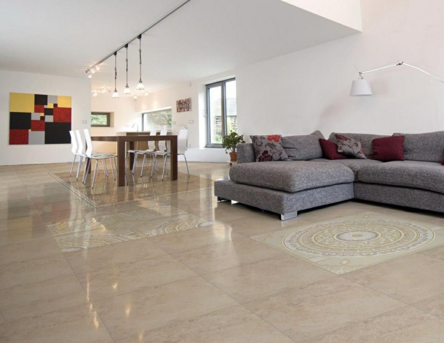 Керамическая плитка для пола гостиной