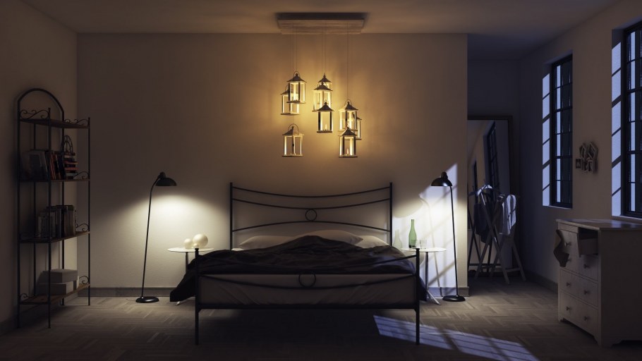 Спальня в лесных тонах