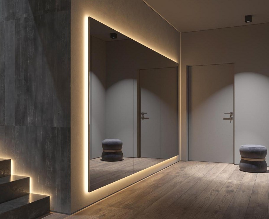 Освещение зеркала в коридоре