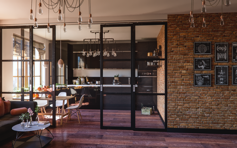 Лофт перегородки в интерьере