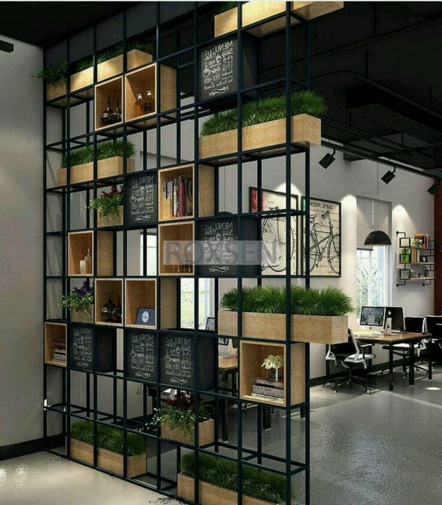 Зонирование офиса стеллажи