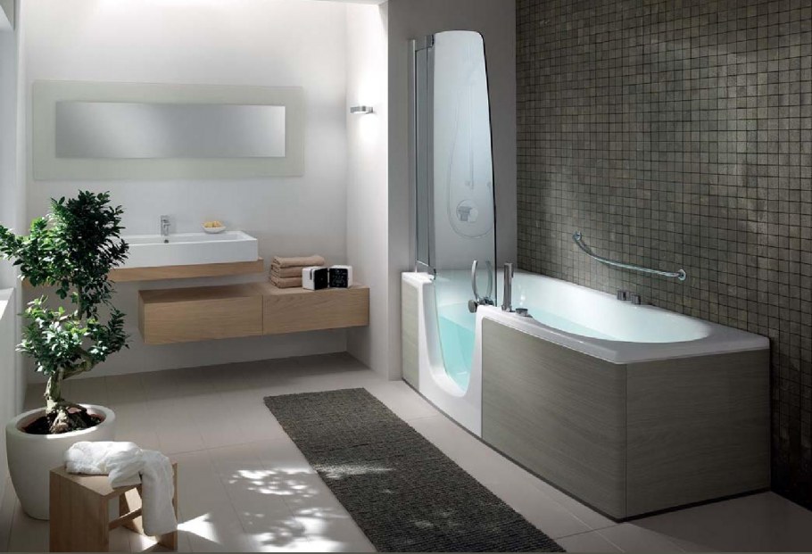 Отделка большой ванной комнаты