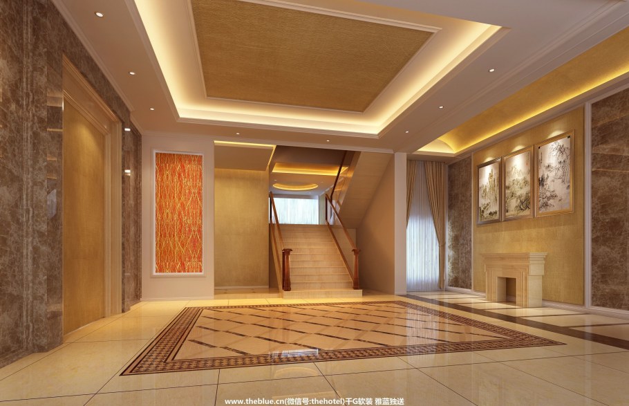 Подвесные потолки в холле в частном