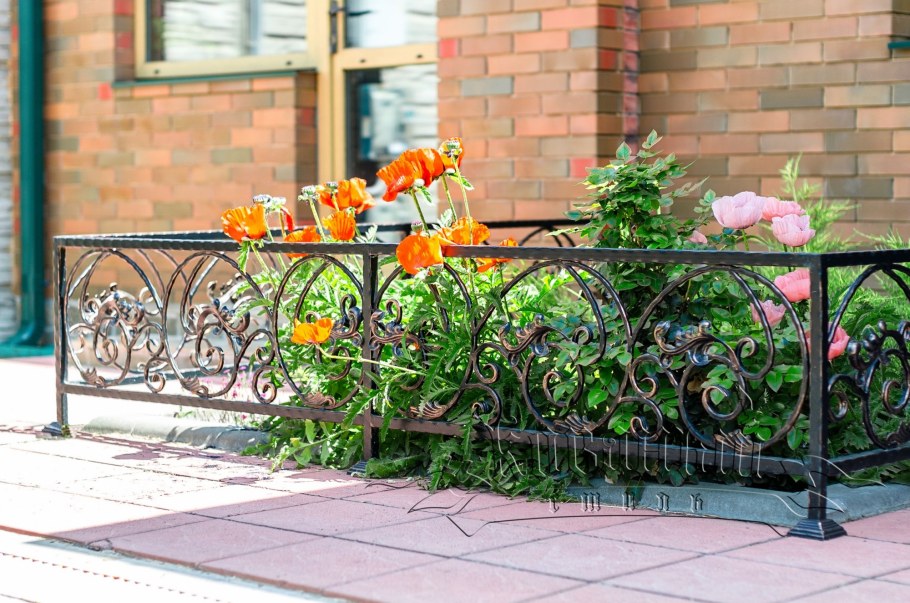Кованое ограждение клумбы для цветов