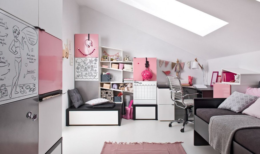 Интерьер молодежной комнаты для девушки