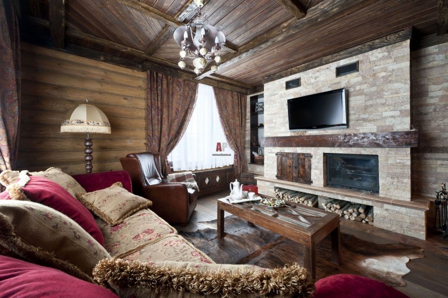 Маленькая гостиная в стиле Шале