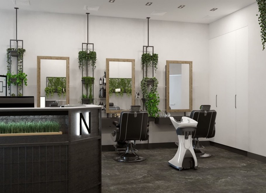 Парикмахерская в эко стиле