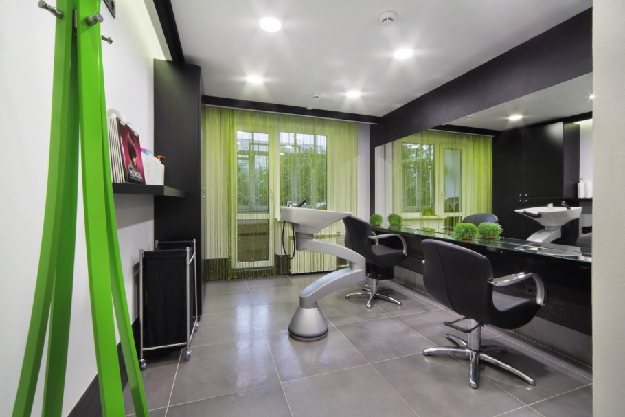 Салон красоты в черно зеленом цвете