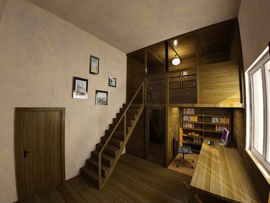 Комната с антресолями