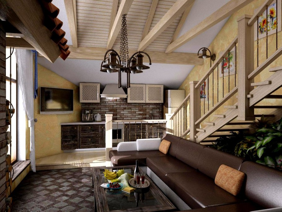 Интерьер дом баня из бруса