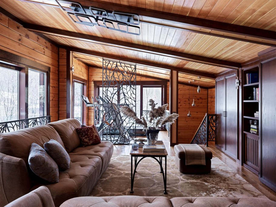 Брус в интерьере