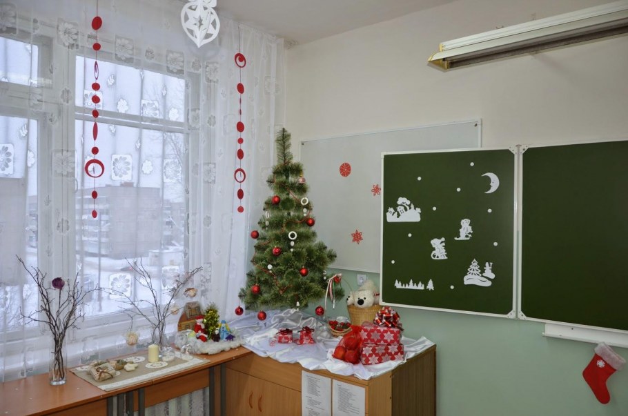 Украсить класс к новому году