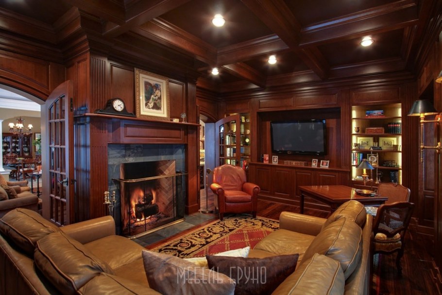 Английская гостиная с камином