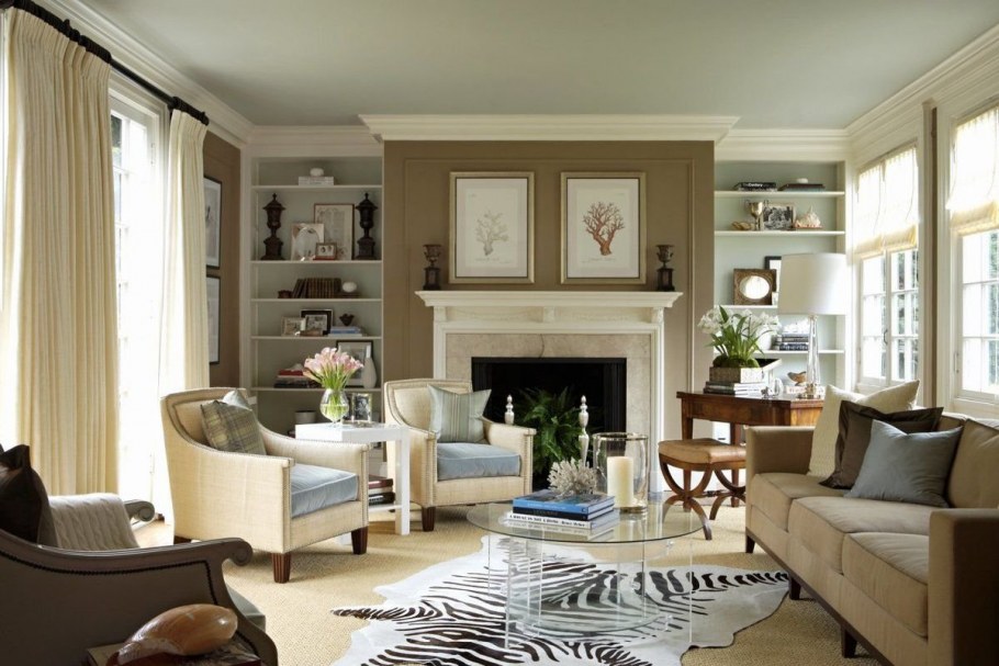 Английская гостиная с камином