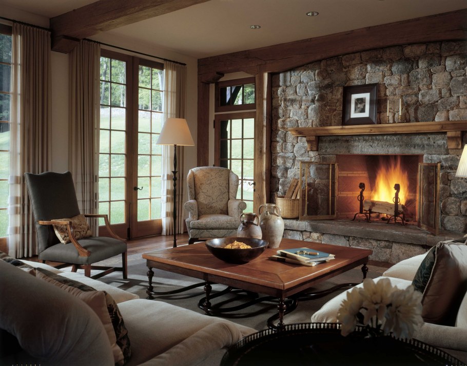 Гостиная камин вечер