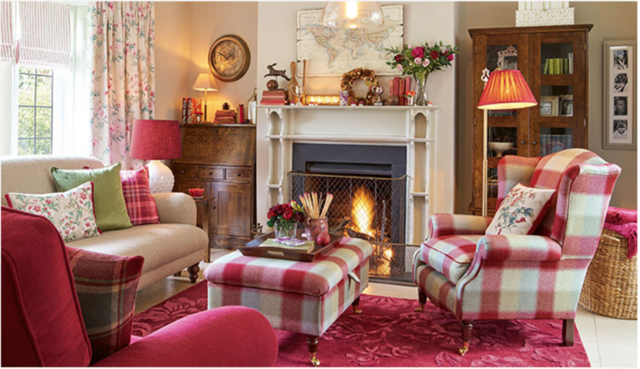 Уютная гостиная в английском стиле