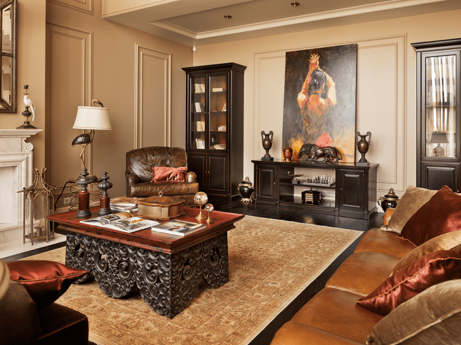 Гостиная в американском стиле в доме