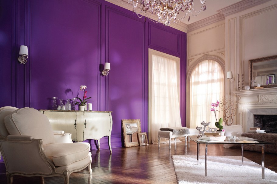 Оттенки лавандового цвета в интерьере