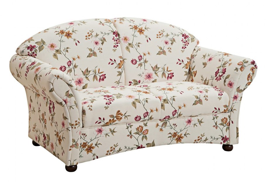 Обивка дивана цветочным принтом