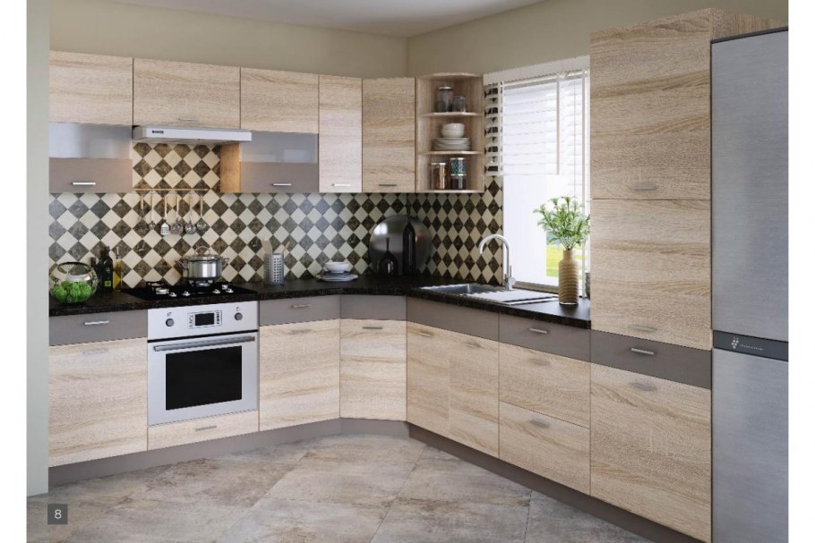 Фиолетовые кухни угловые