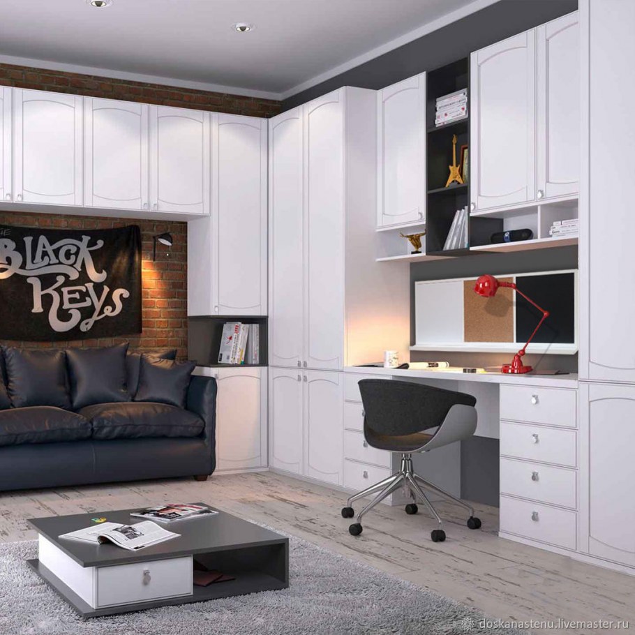 Комната в темных тонах для подростка