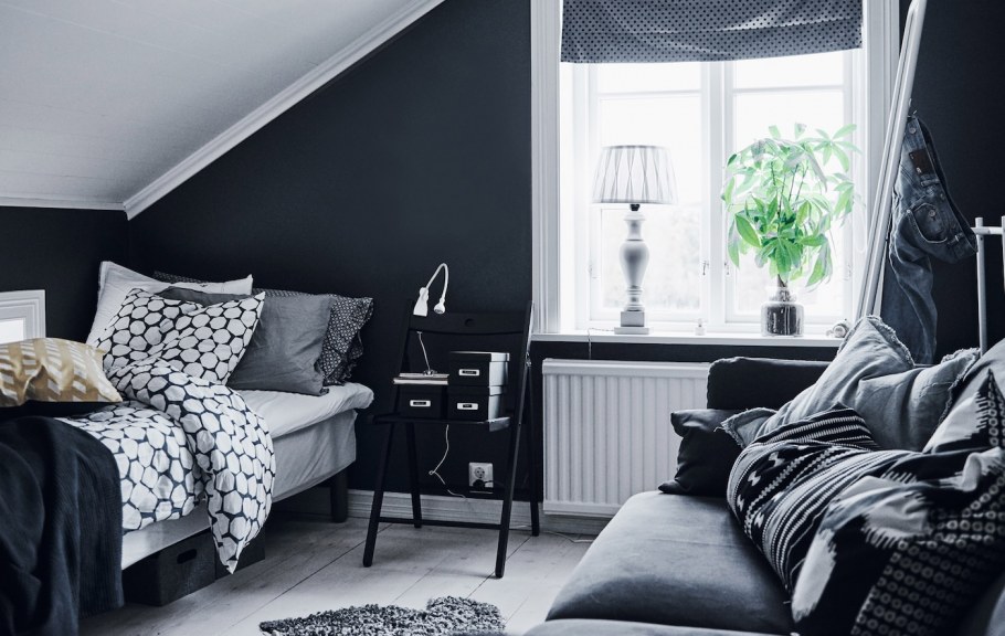 Комната для подростка девочки черно белая